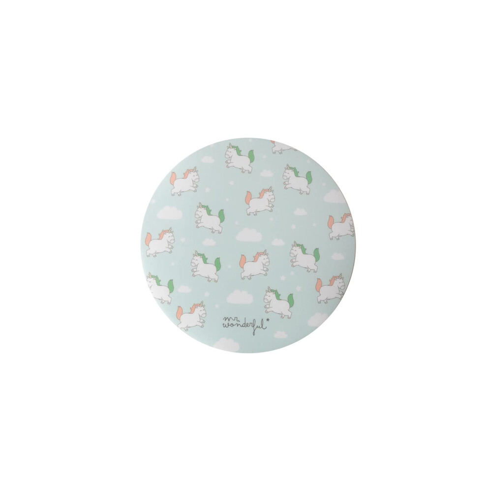 Wondee Mr Wonderful Round Mouse Mat With Mini Unicronium Design On Background Sky Blue 8445183000935
