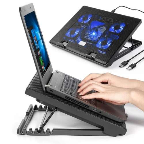 True Face Laptop Cooling Pad 5 Fan LED Stand 12-17"