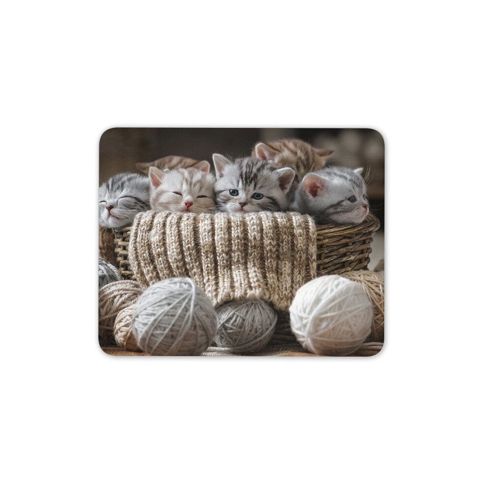 Destination Vinyl Ltd Adorable Kittens Mouse Mat Pad - Wool Knitting Mum Sister Gift Computer #8855 7625898139156