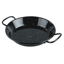 LACOR - 60184 - Smalt Iron Paella Pan, Mini Paella Pan, Pan for Paellas, Ideal for Presenting, Serving and Cooking, Enameled Steel Cover, ?24 cm