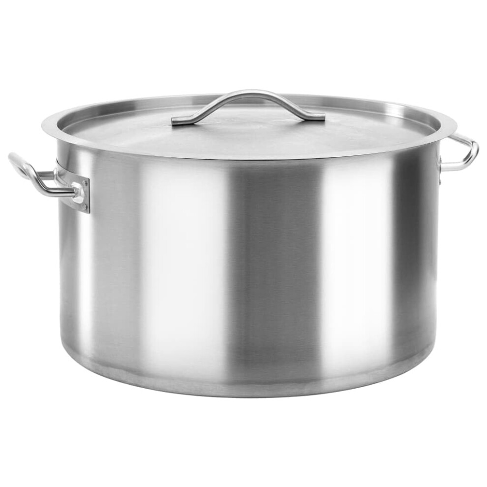Vidaxl 58 L Stainless Steel Stock Pot - Stew/Soup Cooking Ware For Induction And Gas Stoves With Lid