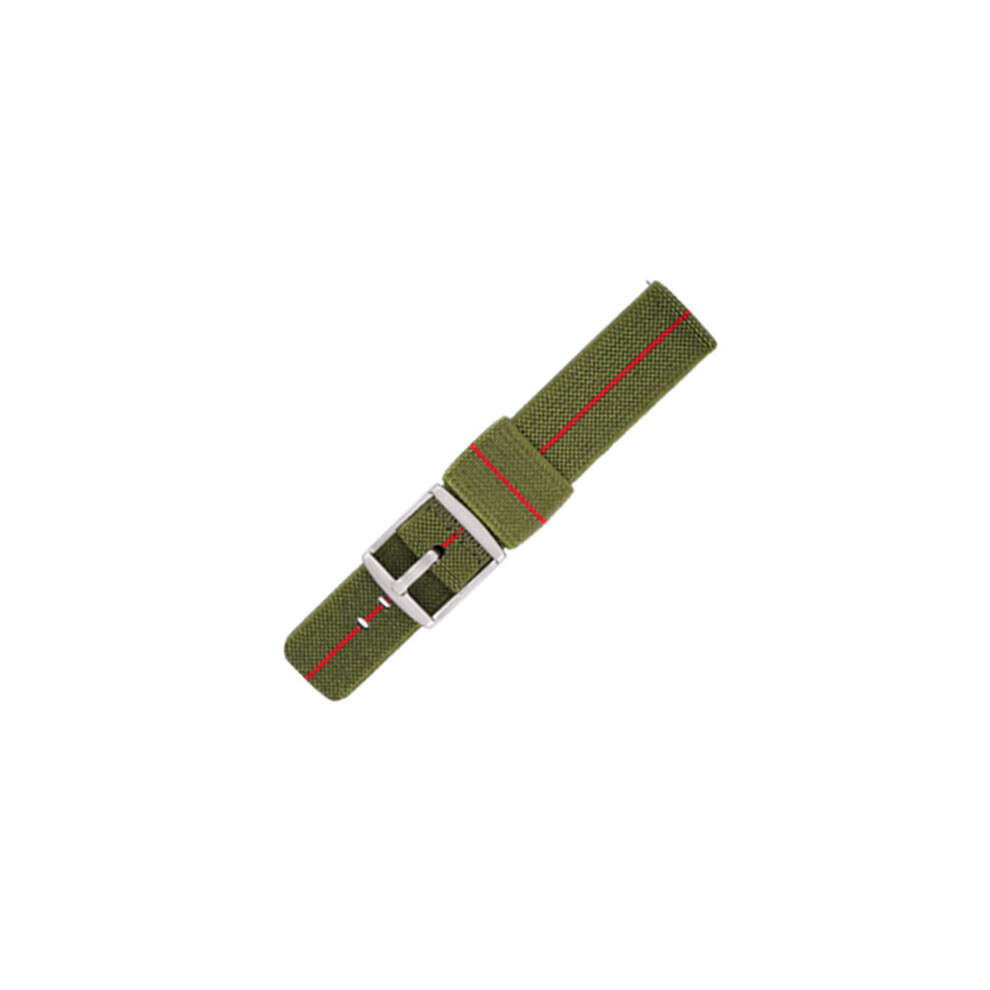 Green/Red (+Red) Nylon Strap For Omegas Swatch Planet Quick Release 20Mm Replacement Wristband