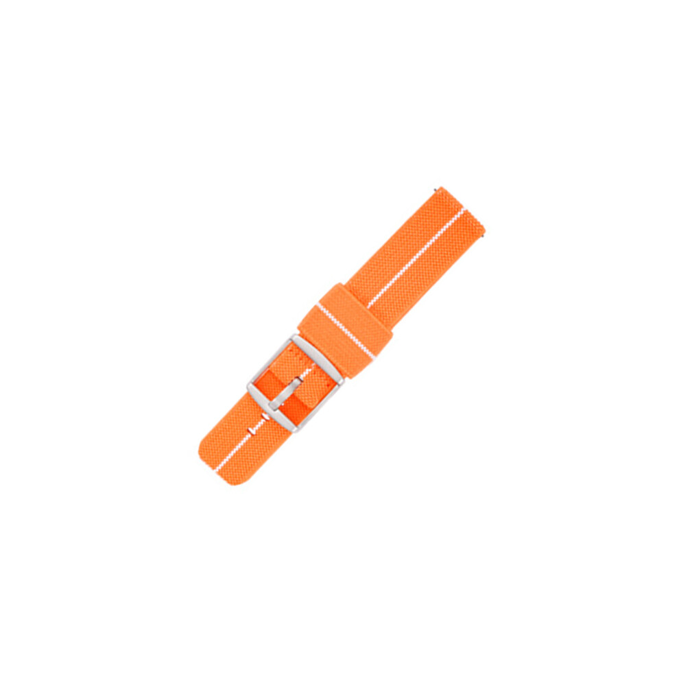 Orange/White (+White) Nylon Strap For Omegas Swatch Planet Quick Release 20Mm Replacement Wristband