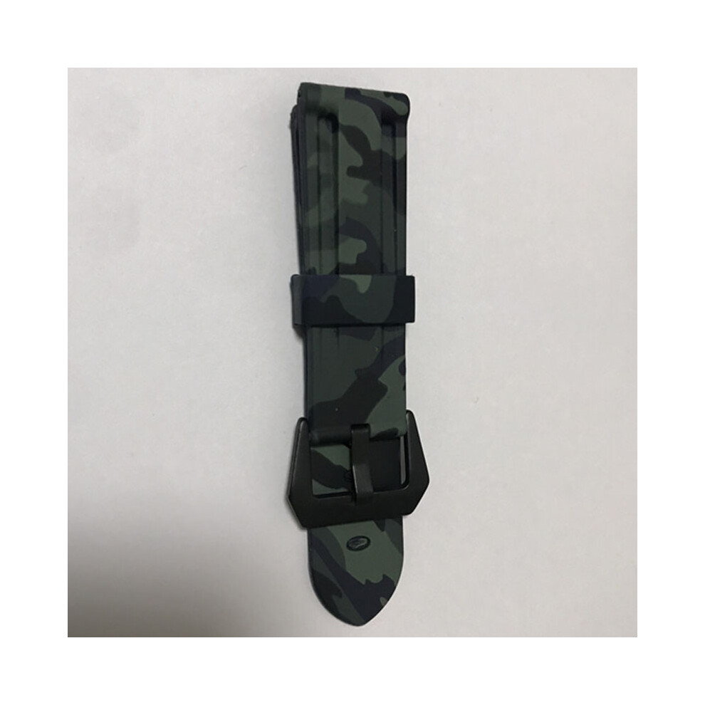 Blue (Blue) Camouflage Silicone Strap 24Mm For Panerai Pam368 389 11 Strap Replacement