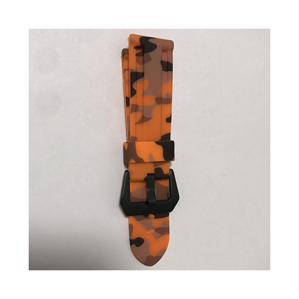 Yellow (Yellow) Camouflage Silicone Strap 24Mm For Panerai Pam368 389 11 Strap Replacement