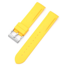 (Yellow) 20MM Strap For The Swatch Omega Joint Moon Planet Curved Centre Square Buckle