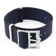 (Blue+Black, 20MM) Nylon Strap For One Over Tudor Biwan Small Red Flower Canvas Strap