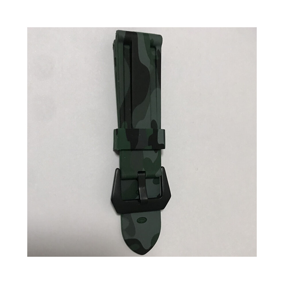 Green (Green) Camouflage Silicone Strap 24Mm For Panerai Pam368 389 11 Strap Replacement