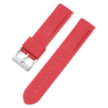 (Red) 20MM Strap For The Swatch Omega Joint Moon Planet Curved Centre Square Buckle