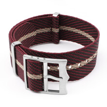 (Red+beige, 20MM) Nylon Strap For One Over Tudor Biwan Small Red Flower Canvas Strap