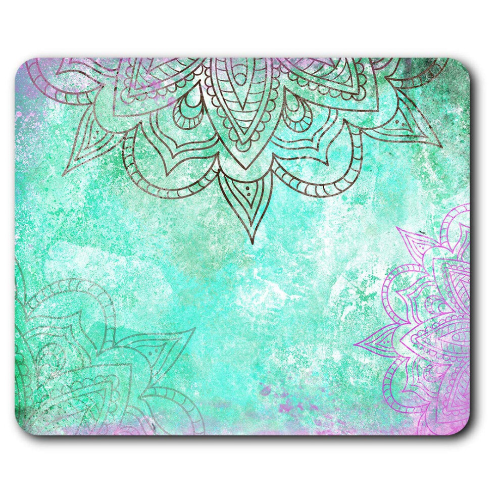 Teal Mandala Spiritual Theme Mouse Mat Pad Computer Pc Laptop Gaming Office Home Desk Accessory Gadget 3448 7625998949846