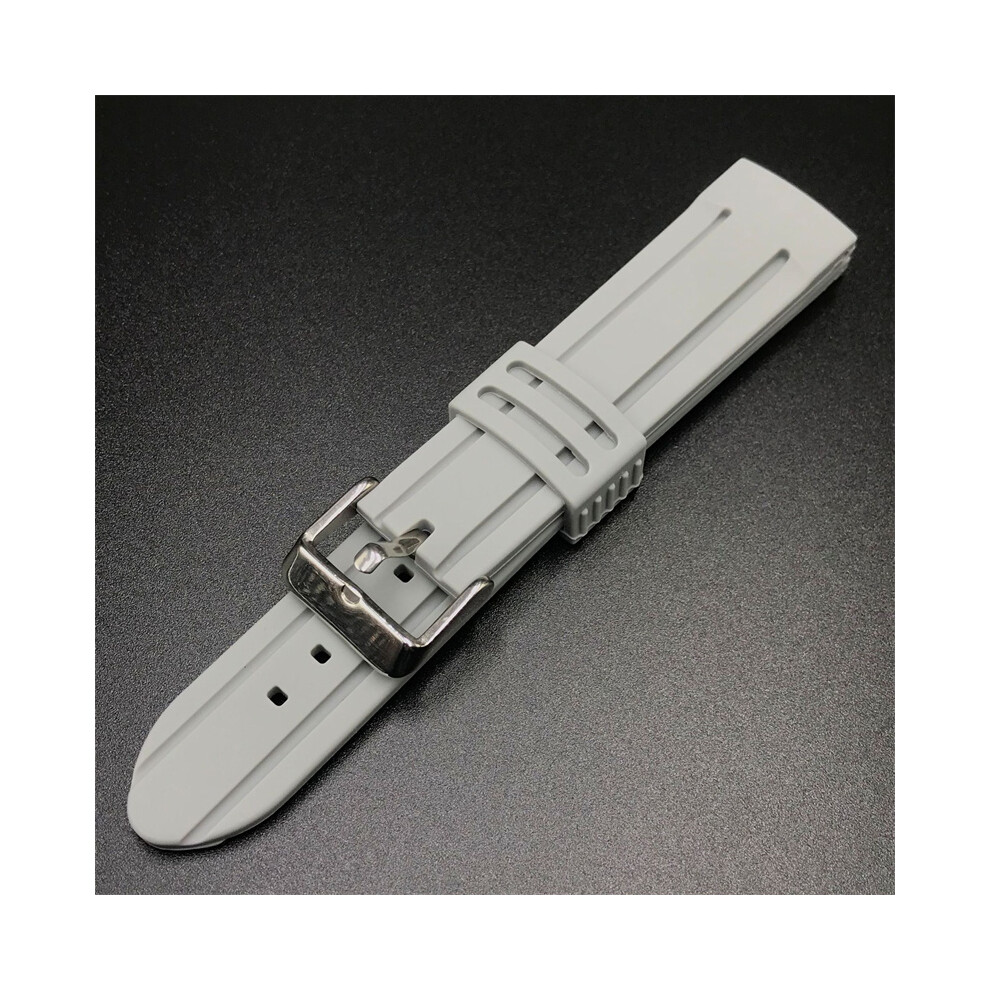 Grey (, 20Mm) For Montblanc Casio Strap Universal Classic Silicone Strap 18/20/22/24Mm
