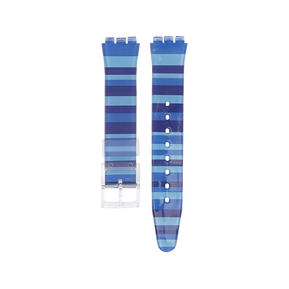 Blue (, 19Mm) Rainbow Strap For Swatch Replacement Pvc Strap Accessories 17/19Mm