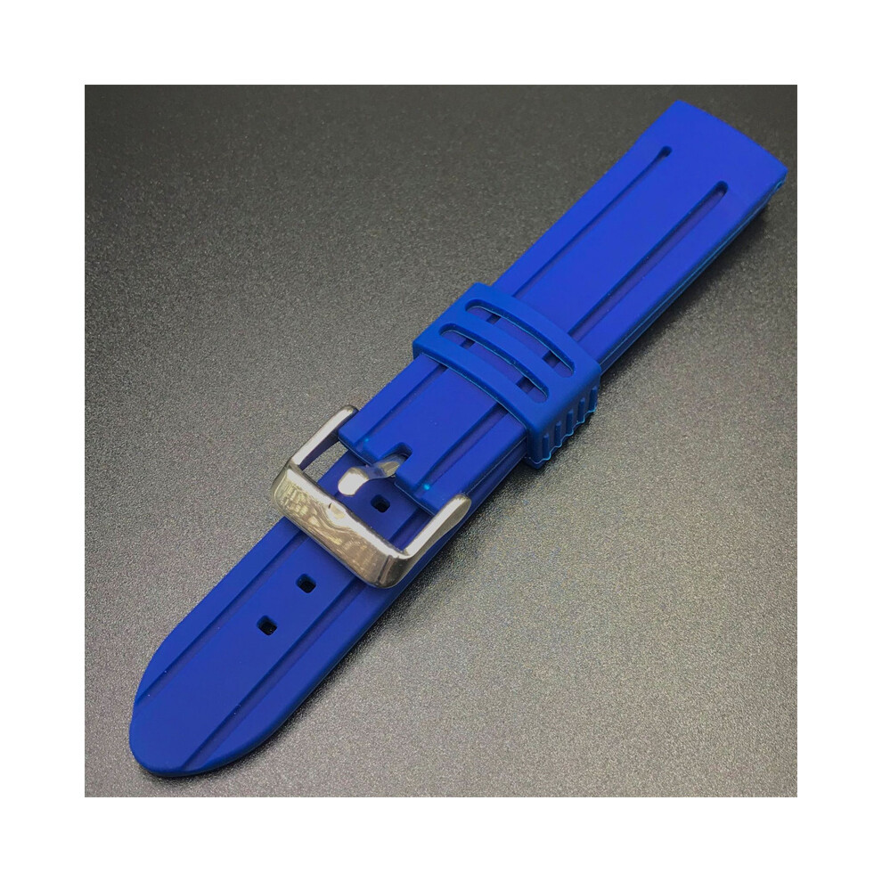 Blue (, 18Mm) For Montblanc Casio Strap Universal Classic Silicone Strap 18/20/22/24Mm