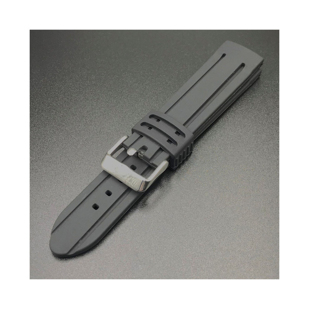 Black (, 18Mm) For Montblanc Casio Strap Universal Classic Silicone Strap 18/20/22/24Mm