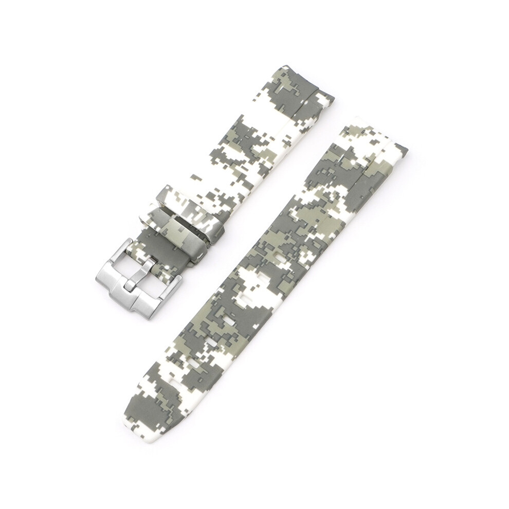 (White) Strap For Rolex Black And Green Aquaman Arc Mouth Silicone Digital 20MM Strap