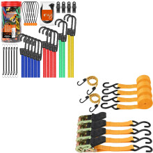 31Piece Heavy Duty Ratchet Straps and Bungee Cords Set, 2200LB Break Strength Cargo Tie Down Kit