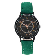(Green) Elegant Ladies Quartz Watch with Frosted Belt - Simple Digital Fashion Casual Dress Watch