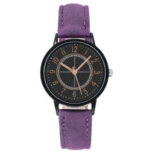 (Purple) Elegant Ladies Quartz Watch with Frosted Belt - Simple Digital Fashion Casual Dress Watch