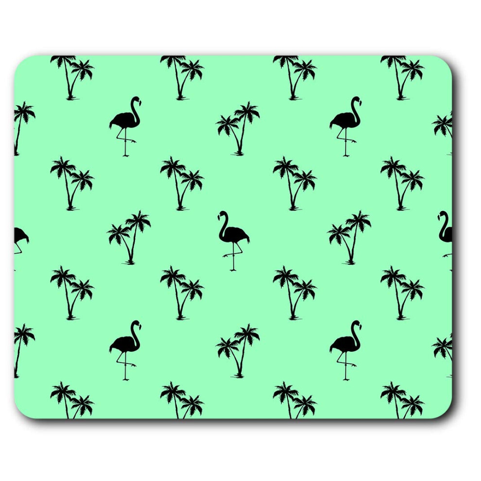 Mint Tropical Flamingo Print Mouse Mat Pad Computer Pc Laptop Gaming Office Home Desk Accessory Gadget 24598 Green 7625999401831