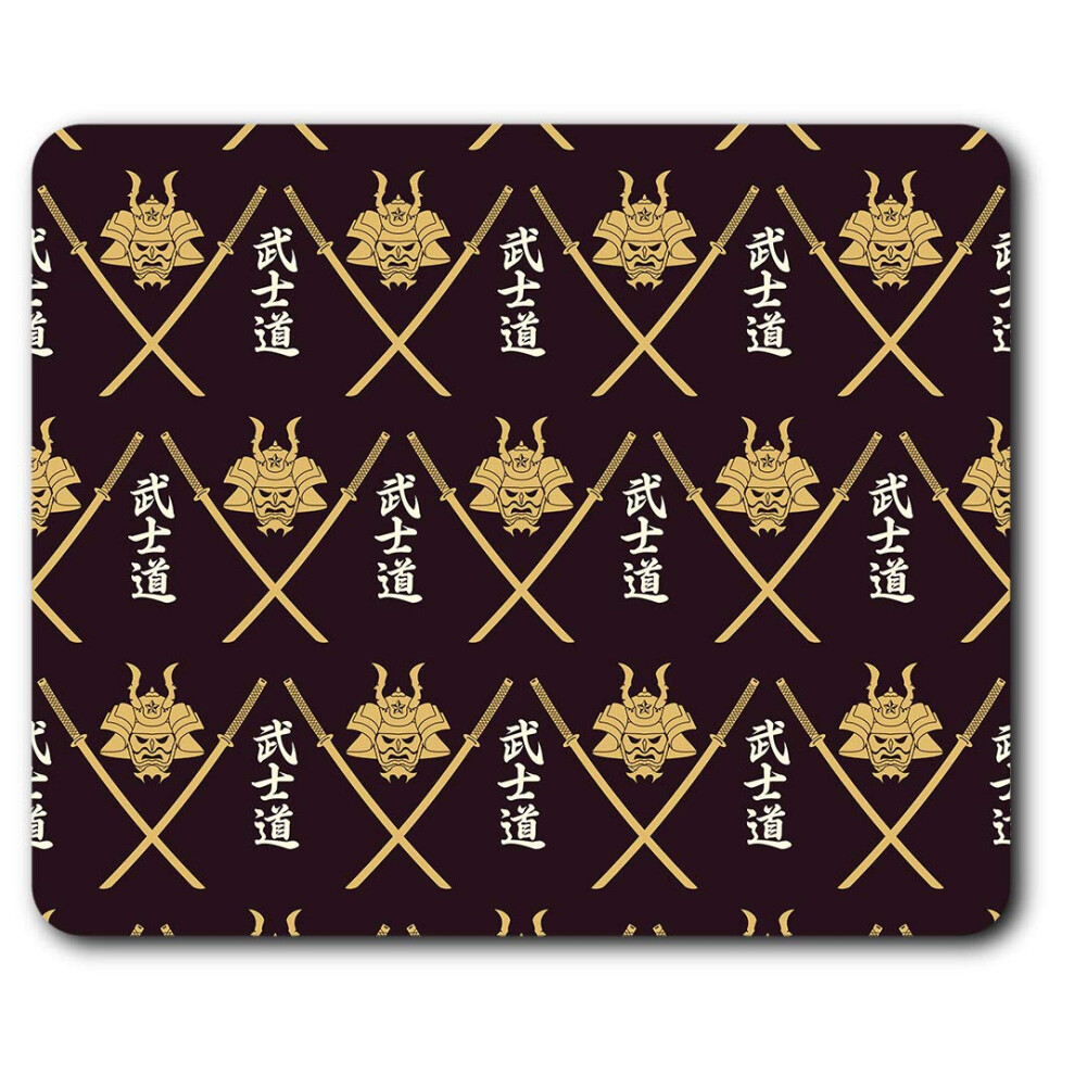 Samurai Warrior Pattern Oriental Sword Mouse Mat Pad Computer Pc Laptop Gaming Office Home Desk Accessory Gadget 24405 7625999383373