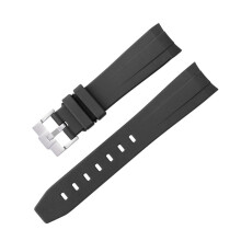 (Black, 20MM) Rolex Black & Green Water-Resistant Watch with Arc Mouth Silicone Strap 20/21/22MM