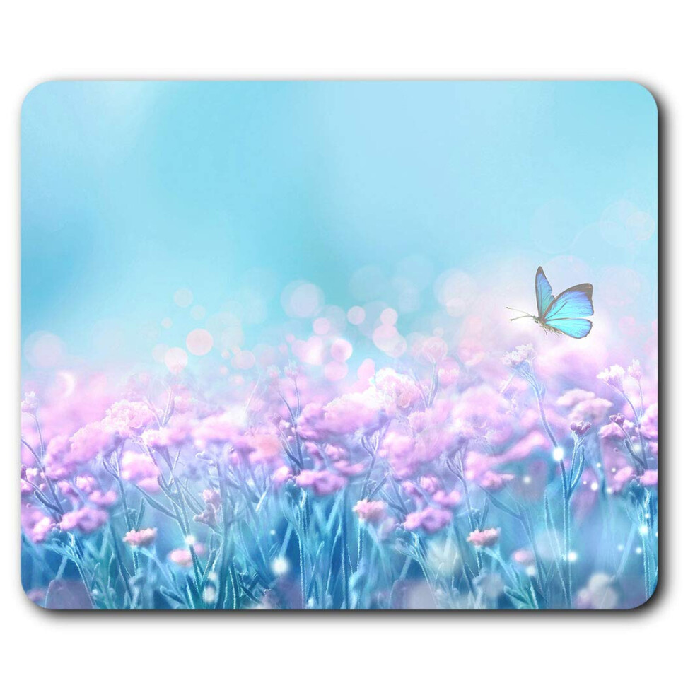 Butterflies Mouse Mat Pad Computer Pc Laptop Gaming Office Home Desk Accessory Gadget 2068 Blue 7625998830564