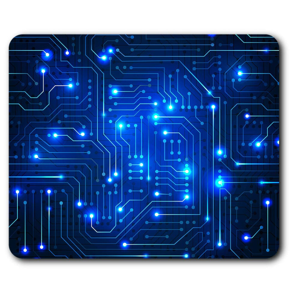 Circuit Board Tech Geek Computer Mouse Mat Pad Computer Pc Laptop Gaming Office Home Desk Accessory Gadget 8127 Blue 7625999101519