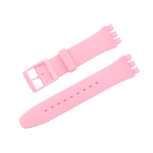 (Light Pink, 17mm) Silicone Strap For Swatch Jelly Three Eyes Classic 12/17/19/20MM Trigeminal