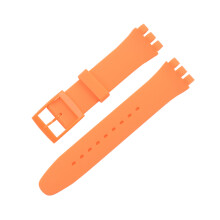 (Orange, 17mm) Silicone Strap For Swatch Jelly Three Eyes Classic 12/17/19/20MM Trigeminal