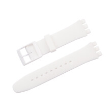 (White, 12mm) Silicone Strap For Swatch Jelly Three Eyes Classic 12/17/19/20MM Trigeminal
