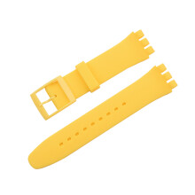 (Yellow, 17mm) Silicone Strap For Swatch Jelly Three Eyes Classic 12/17/19/20MM Trigeminal