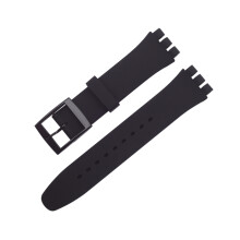 (Black, 12mm) Silicone Strap For Swatch Jelly Three Eyes Classic 12/17/19/20MM Trigeminal