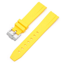 (Yellow, 20MM) Rolex Black & Green Water-Resistant Watch with Arc Mouth Silicone Strap 20/21/22MM