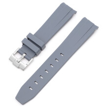 (Gray, 20MM) Rolex Black & Green Water-Resistant Watch with Arc Mouth Silicone Strap 20/21/22MM