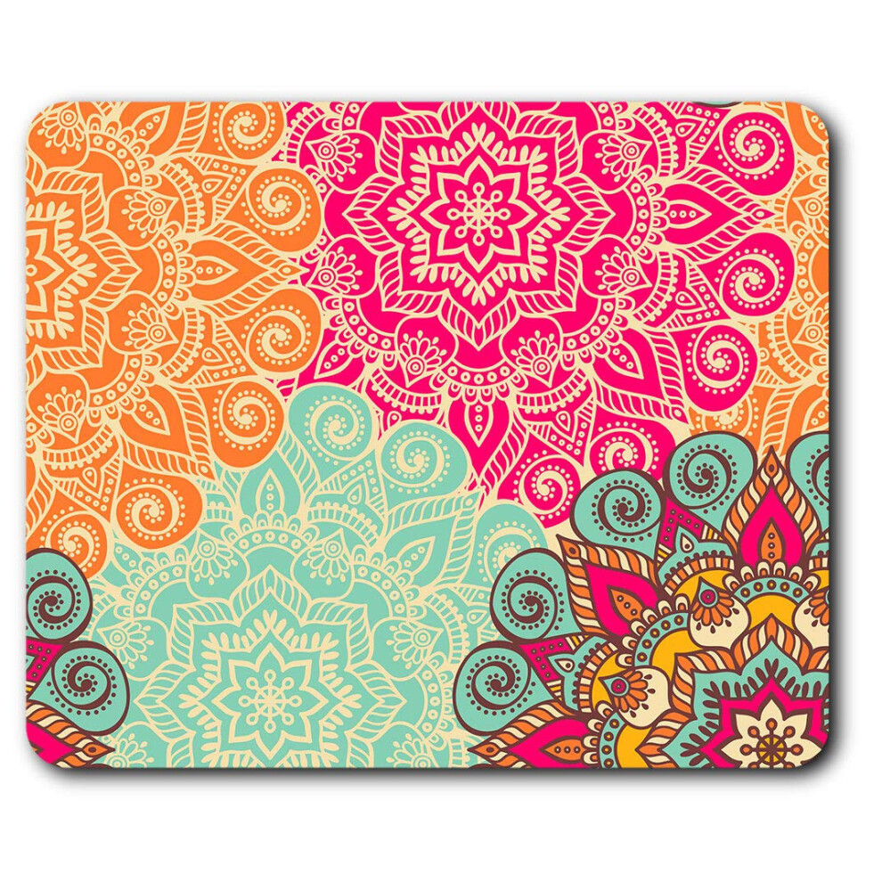 Bright Mandala Indian Vintage Mouse Mat Pad Computer Pc Laptop Gaming Office Home Desk Accessory Gadget 12574 7625998575724