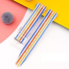 (Watercolour, 19MM) Silicone Strap For Swatch 17/19MM Trigeminal Printed Strap Silicone Accessory