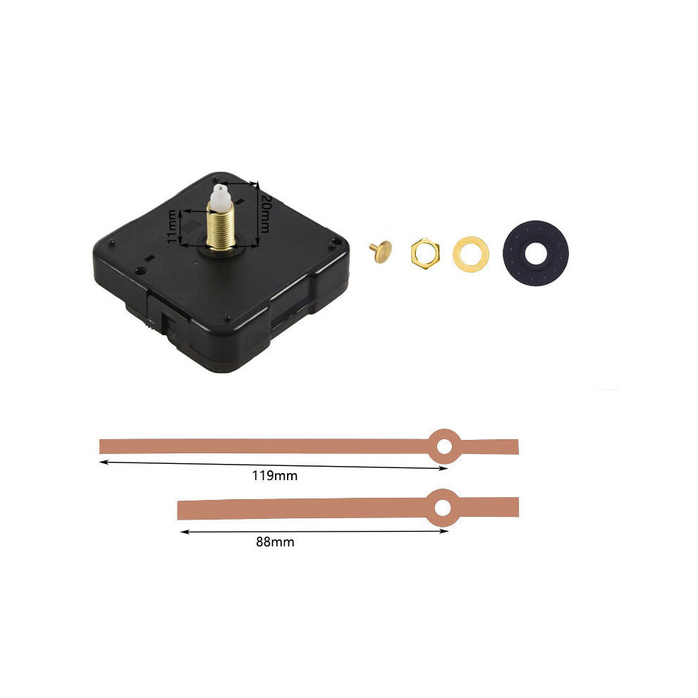 (Rose Gold Stopper) Silent Quartz Wall Clock Movement For Diy & Repair Projects 113121170115
