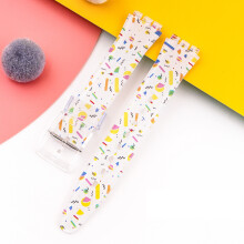 (Yellow And White, 19MM) Silicone Strap For Swatch 17/19MM Trigeminal Printed Strap Silicone Accessory