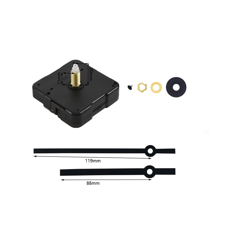 (Black Seconds Plug) Silent Quartz Wall Clock Movement For Diy & Repair Projects 113121170054