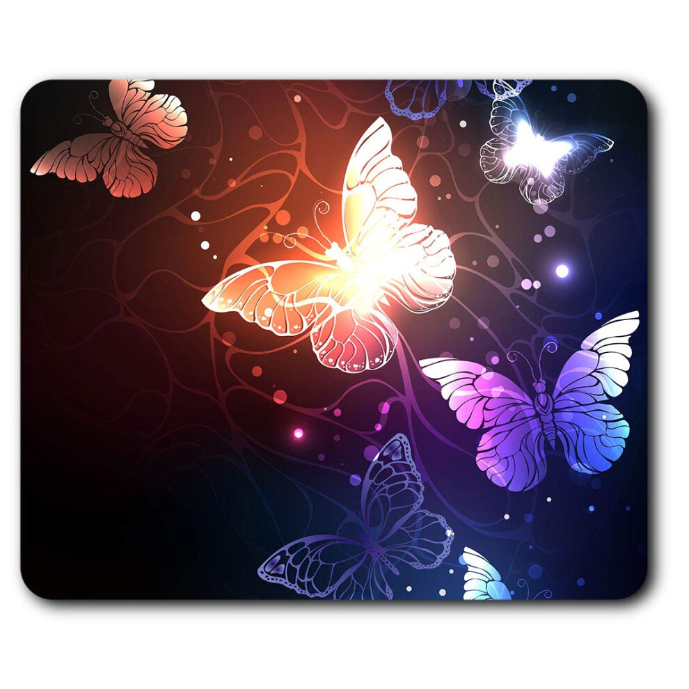 Bright Glowing Butterfly Mouse Mat Pad Computer Pc Laptop Gaming Office Home Desk Accessory Gadget 2416 7625998863579