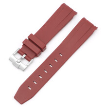 (Dark Red, 20MM) Rolex Black & Green Water-Resistant Watch with Arc Mouth Silicone Strap 20/21/22MM