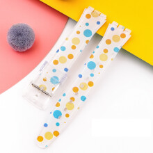 (Dots, 19MM) Silicone Strap For Swatch 17/19MM Trigeminal Printed Strap Silicone Accessory