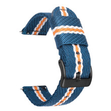 (Blue-White-Yellow, 22MM) For Seiko Watches Swordfish Two-Section Canvas Quick Release Strap 18/20/22/24MM