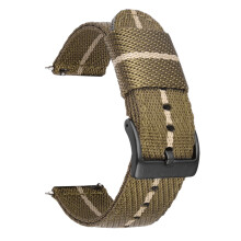 (Brown Rice, 20MM) For Seiko Watches Swordfish Two-Section Canvas Quick Release Strap 18/20/22/24MM