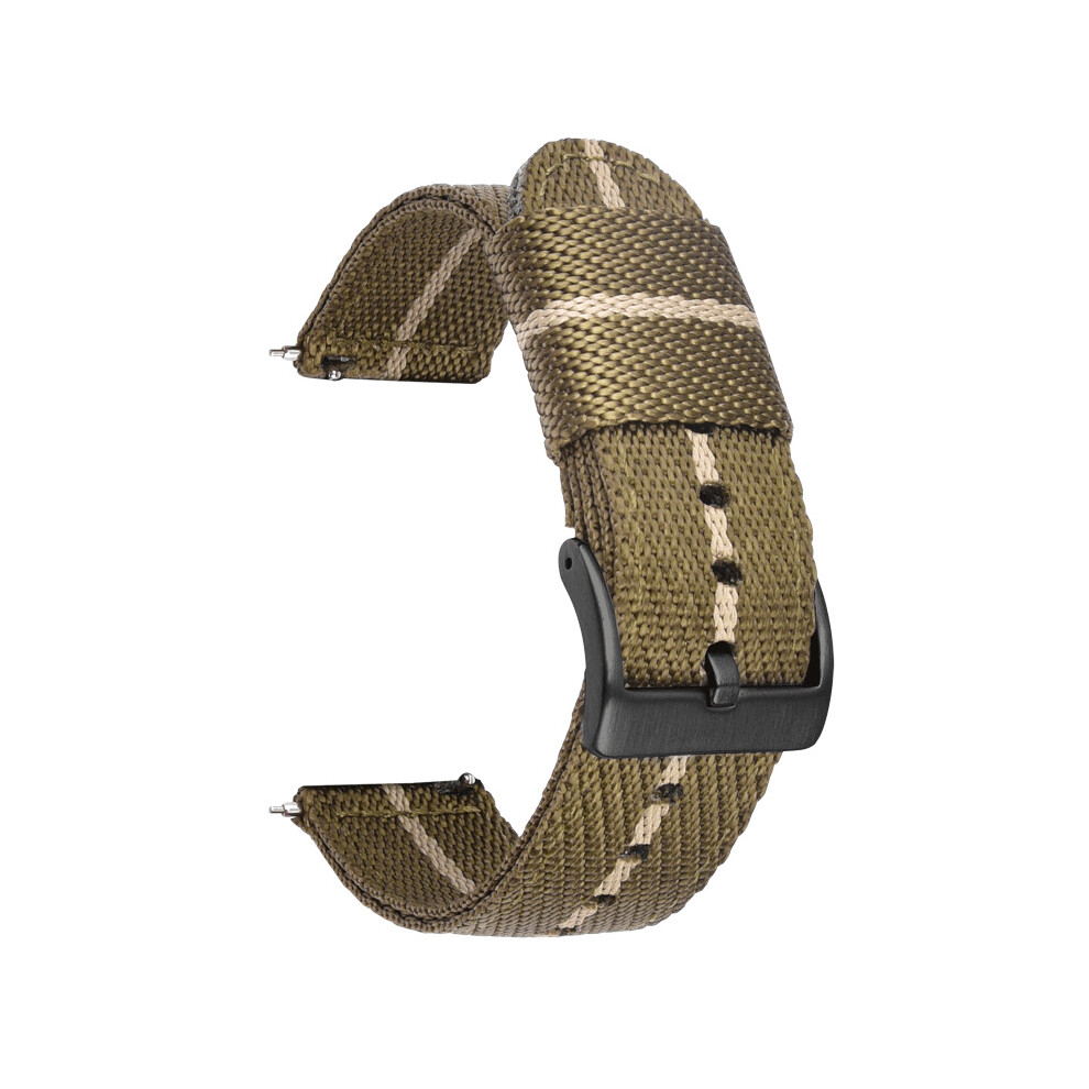 ( Rice, 18Mm) For Seiko Watches Swordfish Two-Section Canvas Quick Release Strap 18/20/22/24Mm Brown 320997357612