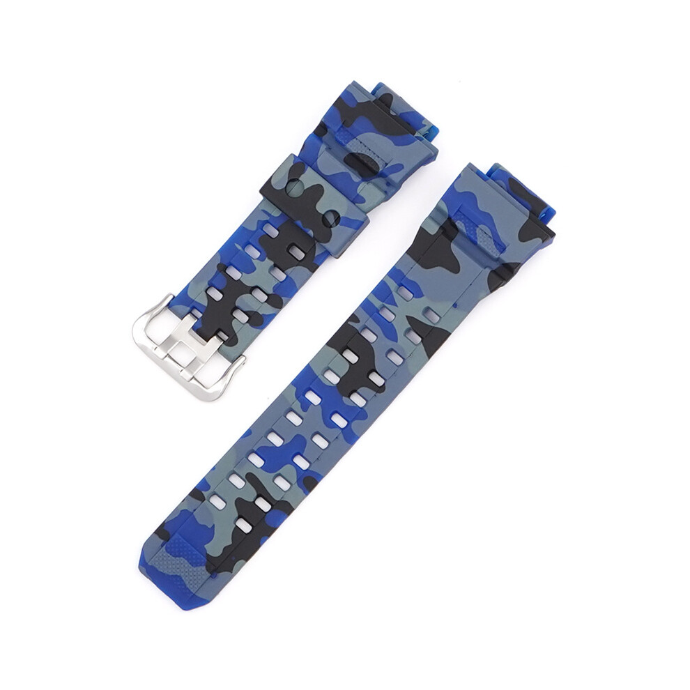 (Blue) For Casio G-Shock GW-9400 GW-9300 Desert Camouflage Strap TPU Watch Band