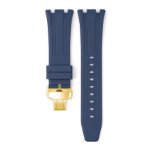 (Blue) For Audemars Piguet Royal Oak 15500/15400/26331 Gold Butterfly Clasp Strap 26MM