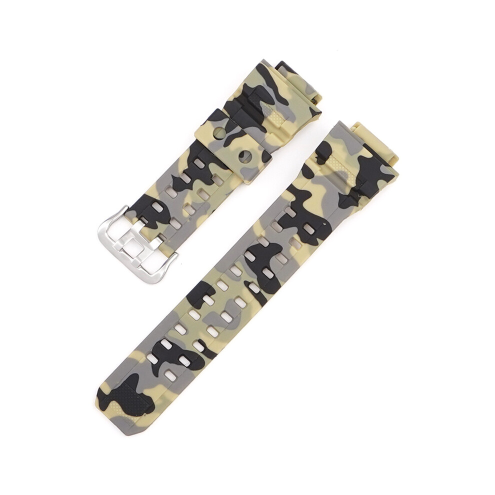 (Beige) For Casio G-Shock GW-9400 GW-9300 Desert Camouflage Strap TPU Watch Band