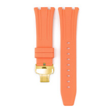 (Orange) For Audemars Piguet Royal Oak 15500/15400/26331 Gold Butterfly Clasp Strap 26MM